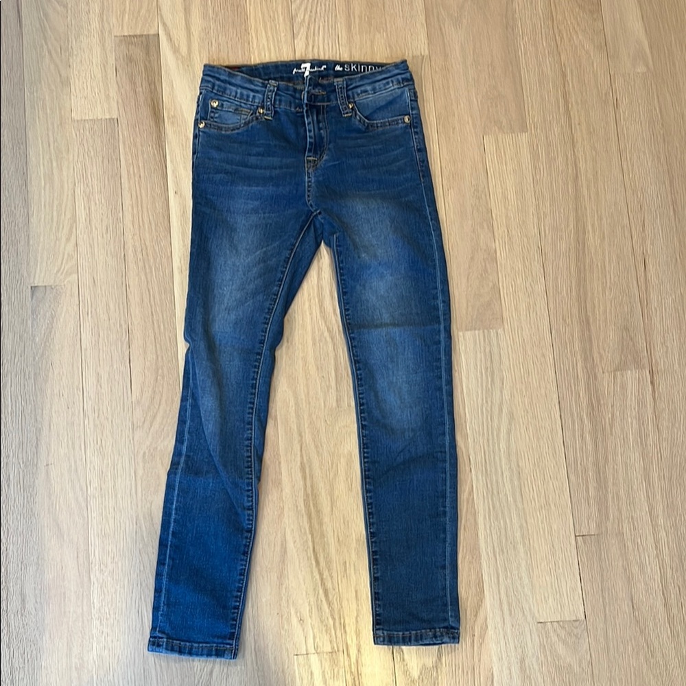7 for All Mankind Girls Blue Skinny Jeans size 8 EUC